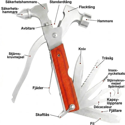 16-i-1 Bärbart multiverktyg med klohammare