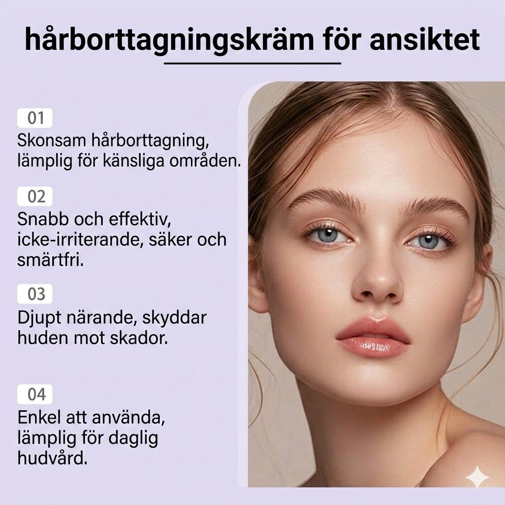 Mjuk Och Smärtfri Kräm För Borttagning Av Ansiktshår