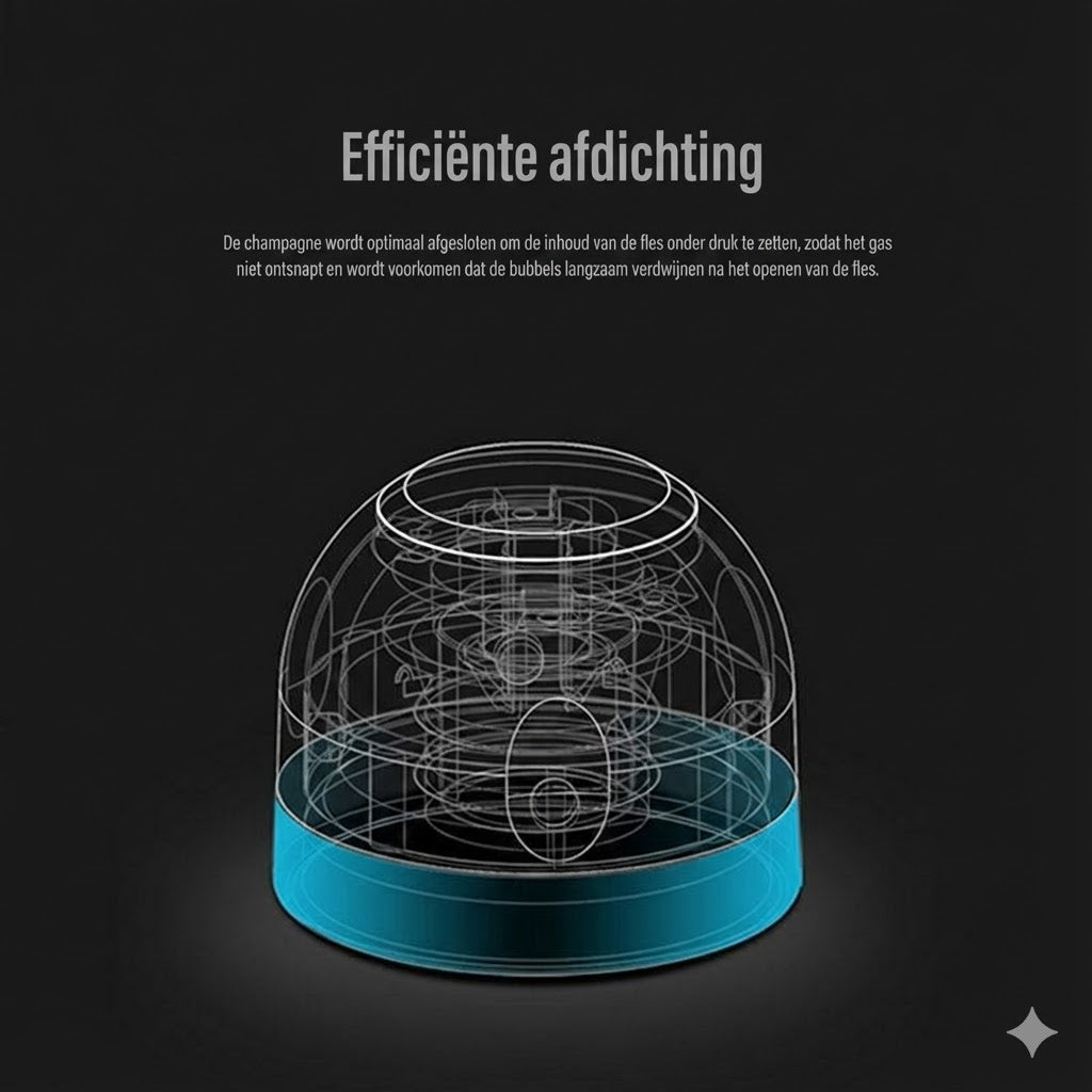 Siliconen afdichting voor wijn-/champagneflessen