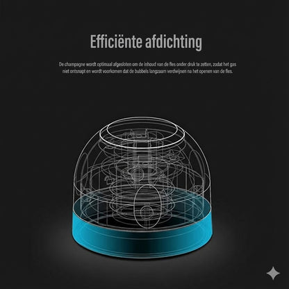 Siliconen afdichting voor wijn-/champagneflessen