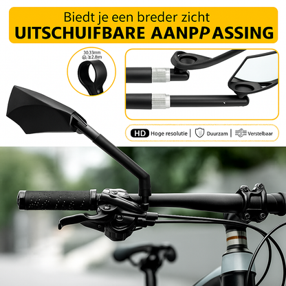 360° verstelbare fiets spiegel voor op het stuur